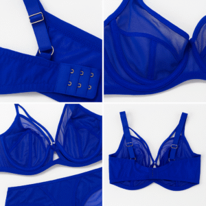 Alternative view of Ensemble Soutien-gorge et Culotte Bleu – Lingerie Douce et Féminine